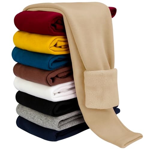Image of BOOPH Girls Winter Leggings Fleece Lined Toddler Kids Basic Full Length Pants