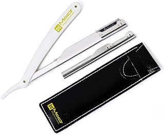 Professional Barber Straight Edge Barber Razors Macs Brand-50-01 (White Handle Razors)