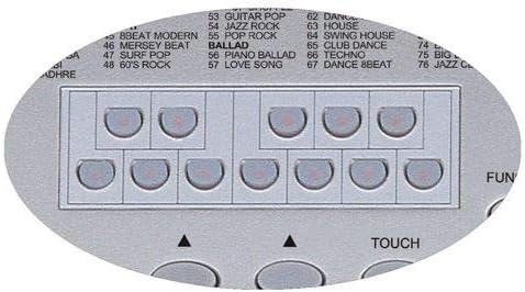 Close-up of Ringway TB810A rhythm selection buttons