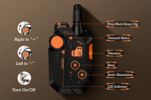 3/4 Mile Range Dog Shock E Collar, Dog Training Collar with Remote(15-150lbs) -Shock Collar for Large Dog