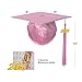 Misscom Unisex Shiny Graduation Cap Gown 2024 2025 Year Charm Tassel Set for Middle High School and Bachelor