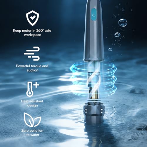 Image of Handheld Pool Vacuum for Above Ground Pool, Cleans Hot Tubs,20 Gallons /Min Powerful Suction & Lightweight,90 Mins Running Time, Comes with Storage Bag, Ideal for Cleaning Debris and Sand,Charcoal Gray