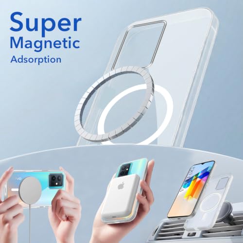 Image of Jkobi Lifetime Anti-Yellow MagSafe Compatible Clear Back Cover Case for Vivo T1 5G (Sleek Hard Crystal | Shockproof and Camera Protection)