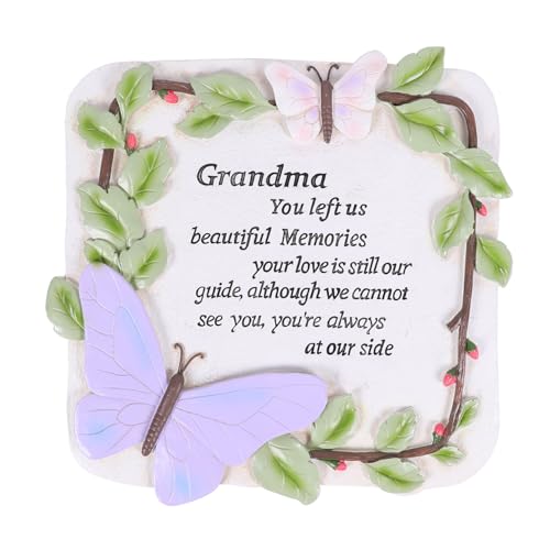 Youdear Memorials 10 Inch Resin Memorial Garden Stone, Outdoor Decor, Sympathy Garden Marker, Sympathy Gift for Loss of Mom, Remembrance of Beloved Mather (Grandma)