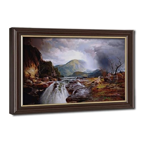 Toile Thomas Moran décor de salon nature avec grand poster de paysage sauvage suspendu
