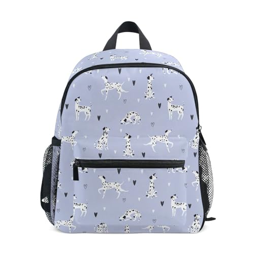 Funny Dalmatian Dogs Kids Backpack Toddlers 12 Inch Lightweight Preschool Backpack for Boys Girls 3-8Y Bookbag with Adjustable Straps