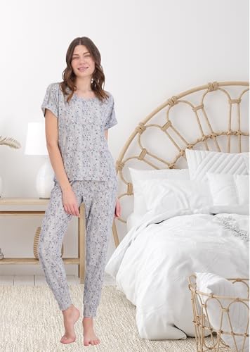 Image of Lucky Brand Women's Pajama Set - 4 Piece Sleep Shirt, Tank Top, Pajama Pants, Lounge Shorts (S-XL)
