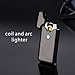 Lighters USB Arc Lighter Rechargeable Flameless Windproof Plasma Coil Electric Cigar Cigarette Lighter 2 in 1 Touch (Black)