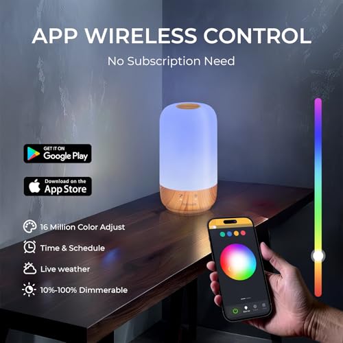 Image of Tikkitouch Customized Long Distance Touch Lamp Personalized Gifts for Couples, Friends & Family - App Control, WiFi and Bluetooth Setup, Set of 1