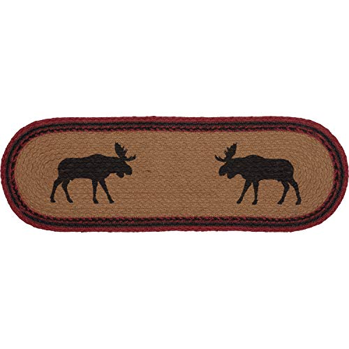 VHC-Brands-Cumberland-Moose-Rustic-Decor-Natural-Jute-Table-Runner-for-Kitchen-Dining-Room-Tan-Red-Black-Woodland VHC Brands Cumberland Moose Rustic Decor Natural Jute Table Runner for Kitchen Dining Room Tan Red Black Woodland