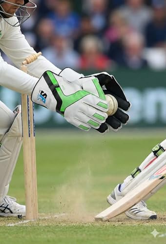 Image of Shield Cricket Wicket Keeping Gloves RECOMMANDED for Leather Ball for Men in Green Colour (Green)