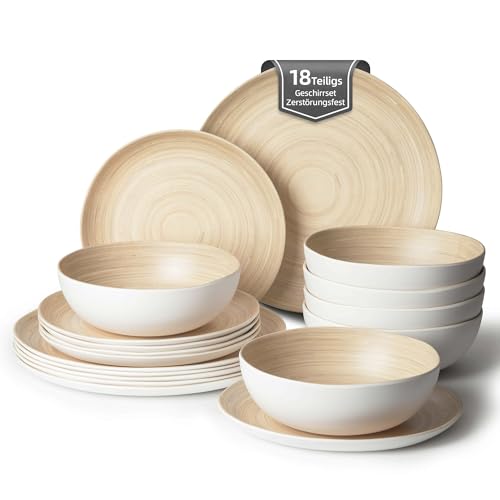La Joventino 18 Stück Campinggeschirr Set - Teller Set für 6...