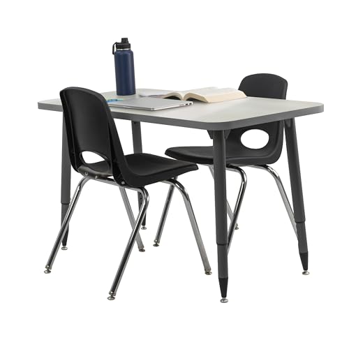 Image of Adapte Commercial Dry-Erase Classroom Activity Table - 24 inch x 48 inch Rectangle Whiteboard, ADA Compliant Tapered Legs, Glides & Casters Adjustable Height 22-34 inch Wheelchair Accessible, School Furniture
