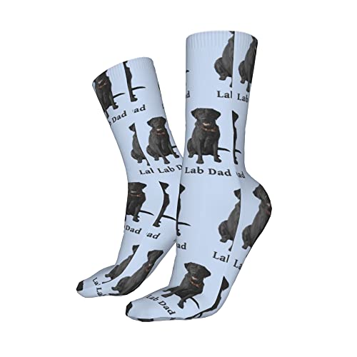 AOTOSE Lab Dad Black Labrador Dog Men's Athletic Ankle Socks Cushion Running Socks for Men&Women Cotton Socks Crew Socks