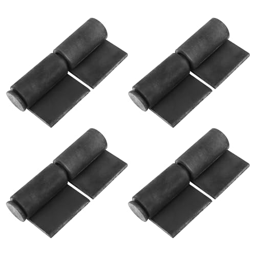 Heavy Duty Weld On Hinges 3-3/8" x 1-5/8" Weldable Lift Off Hinges Detachable Barrel Hinges for Trailer Ramp Doors Garage Metal Driveway Gate (4 PCS)