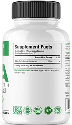 Sheer Strength Dhea 100Mg Supplement For Men - No Gmo Vegan Dhea Supplementation - Made In Usa - 60 Capsules #TOP2