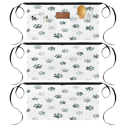 Demi-tablier pour la cuisine évitant les taches avec 3 poches pratiques lot de 3