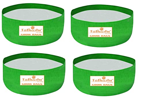 Image of Tathastu The Purity 18 X 12 Pack 5 | 250 GSM Organics Terrace Home & Kitchen Gardening HDPE Circular 100% UV Treated Grow Bags (Plant Bags), Thick & Durable for Vegetable Fruits and Flower Plants