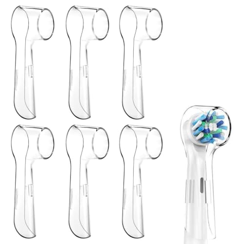 HUZU 6PCS Fundas para Cabezales, Cepillo de Dientes Eléctrico, Cubierta Compatible con Oral-B, Protectora A Prueba de Polvo y Gérmenes - Sin Agujeros