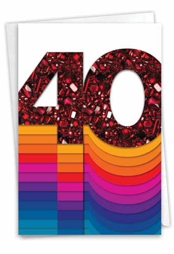 Best Card Co Bold 40th Milestone Anniversary Card w/Envelope C6110BMAG