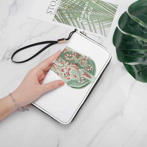 Cute Christmas Cowgirl Boot PU Leather Clutch Long Bifold Wallet, Coin Purse Credit Pass Case, Durable Card-Holder Money Storage for Women Men4