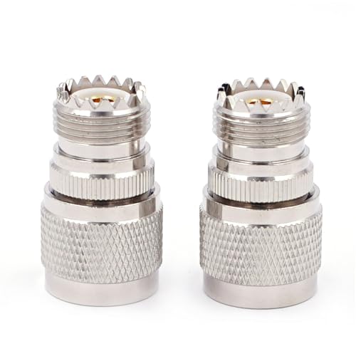 Adaptador coaxial RF tipo N macho a UHF SO239 hembra para conexiones de radio 6