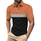 QXQLSH - Polo de manga corta con cuello para hombre, camiseta de golf con bloques de color, camiseta de oficina de negocios, camisa de verano, uso diario, ropa casual para hombre, verde claro, 3XL