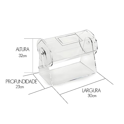 Urna para sorteio acrilico giratoria Larg.30cm x Alt.32cm x Prof. 23 Ø