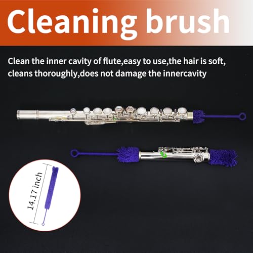 Nan Yante Flute Cleaning Kit, 9-in-1 Woodwind Maintenance Care Set with Microfiber Swab, Key Oil, Cork Grease, Rod & Screwdriver, Professional Accessories Compatible with Standard Flutes and Piccolos