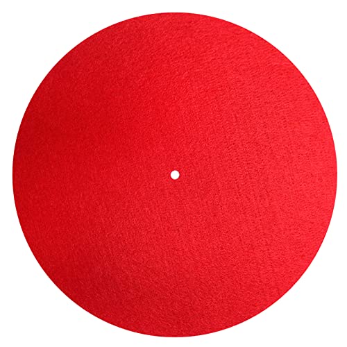 Alfombrilla antideslizante de fieltro de 30,5 cm para tocadiscos de vinilo, color rojo, antiestática, para tapicería