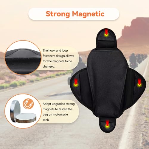 Dracarys Motorcycle Tank Bag - Oxford Saddle Black Motorbike Bag - Strong Magnetic Bag for Honda Yamaha Suzuki Kawasaki Harley by Dracarys - Image 4