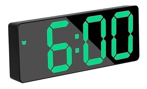 Relógio de Alarme Digital Verde, Relógio LED para Quarto, Relógio Eletrônico de Mesa com Display de