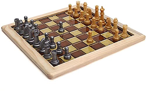 Image of 12 Inch Magnetic Wooden Chess Board Made With Indian Rosewood With Chess Set And 2 Extra Queens. Cup Board Style Folding Games (Ludo And Chees), All Age, Brown