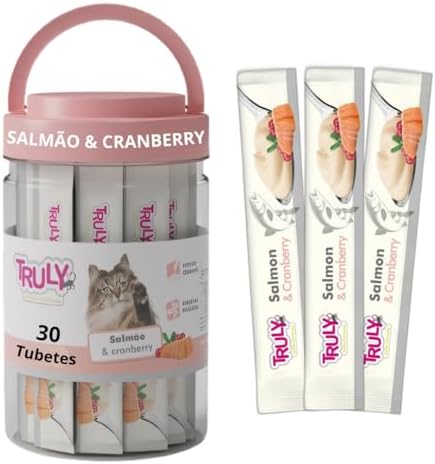 Petisco para gato Truly creamy salmão e cranberry 14gr x 30 420gr