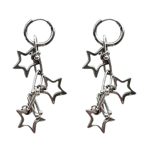 Boucles d'oreilles créoles en acier inoxydable argenté pour femme