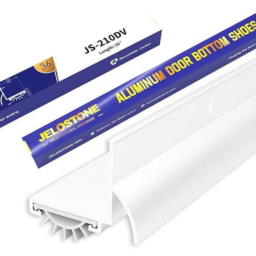 JELOSTONE 36'' L-Shaped Door Bottom Shoes with Rain Drip(Whi