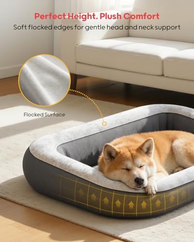 QPAU Aufblasbares Hundebett mit Seiten, waschbares Haustierbett für Reisen, Camping und Zuhause, wasserdichtes tragbares Hundebett mit Pumpe und Tasche für kleine, mittelgroße und große Hunde (Mittel)