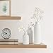 Small White Ceramic Vase Set of 3, Boho Modern White Flower Vase Room Decor, Farmhouse Decor, Vases for Your Kitchen, Bathroom, Bedroom, Living Room, Office&Shelf Centerpiece Table Decorations