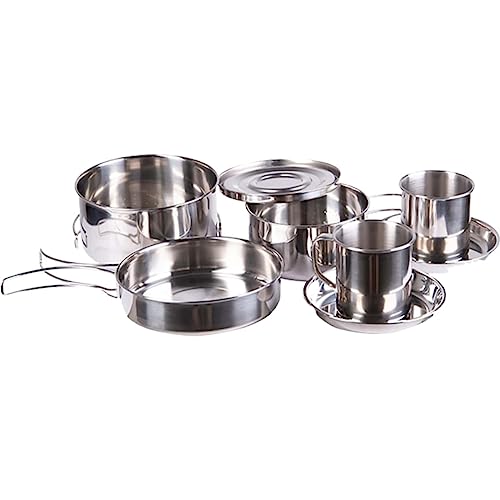 DAGIJIRD Stainless Steel Cookware Pot Mess Kit Set Wood Stove Hiking Tool Kit for Outdoor Camping Hiking