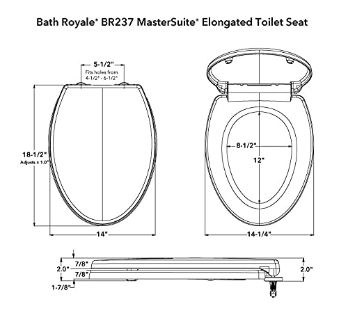 image for Heavy Duty & Soft Close Toilet Seat Elongated BR237-00 Scratch Resista