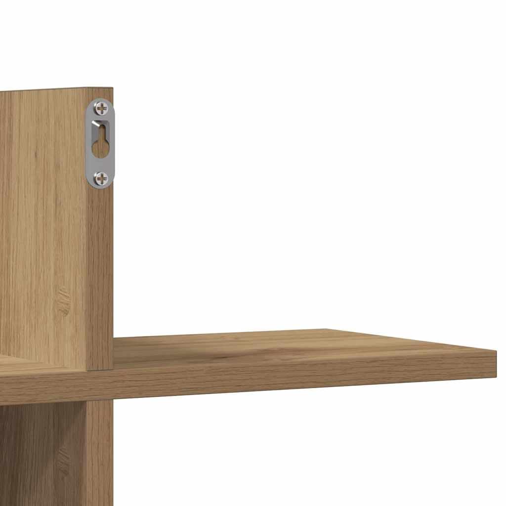vidaXL Wandregal Artisan-Eiche 124,5x18x60,5 cm Holzwerkstoff
