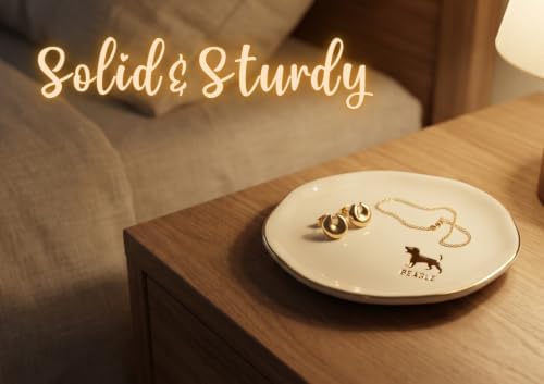 Beagle Gifts for Women – 4.75" Handcrafted Ceramic Ring Dish with Gold Trim — view 5