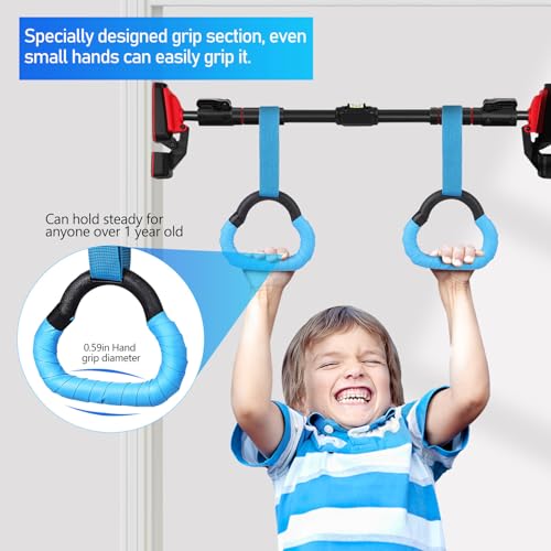 Set Ajustable de Anillas Gimnásticas con Correas de 1m, Azul miniatura 7
