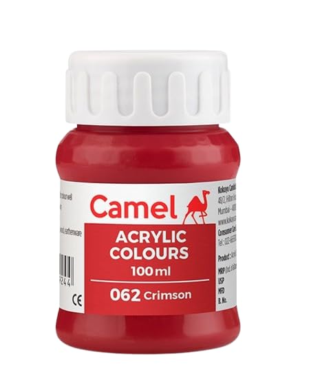 Image of Acrylic Colour (Fabric Colour) | 100 ml.- 100ml, Multi-Surface, Skin-Friendly & Vegan | (Crimson)