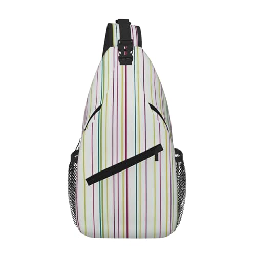 Sac à dos à bandoulière léger à rayures au look moderne