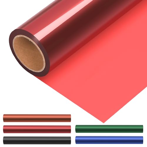 Tanstic 15.7 Zoll x 98 Füße rote Cellophan-Wrap-Rolle, 2.3 Mil...