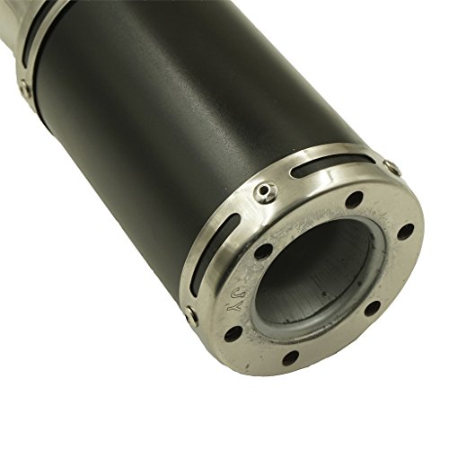 Glixal ATKS-038 GY6 125cc 150cc 7-inch High Performance Racing Exhaust Muffler System 152QMI 157QMJ Scooter Moped ATV Go Kart (Black) - Thumbnail 2