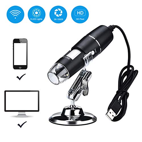 Wireless Digital Microscope,XVZ 0X to 1000x Microscope Magnifier,Mini Pocket Handheld Microscope Camera