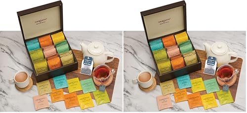 Image of Goodwyn Tea Alluring Chest (90 Tea Bags) | Assorted | Royal Exotic Wooden Tea Box | Best Premium Tea Hamper Gift Box Set Souvenir for Foreigners, Office, Corporates | Wedding | Welcome | Anniversary | Birthday | Festivals | Occassion