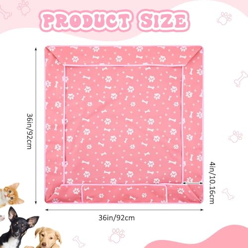 Marsui Dog Playpen Bottom Pad Fits for 36 Inch 4 Panels Pet Exercise Mat Puppy Crate Pad Reusable Washable Pet Training Pee Mat Hoop and Loop Design, Playpen Not Included - Image 3